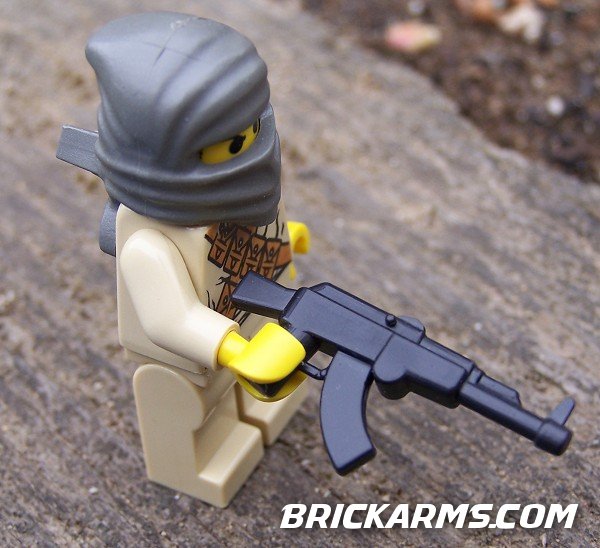 Assault rifle compatible with toy brick minifigures AK47 W2 Ak74u 
