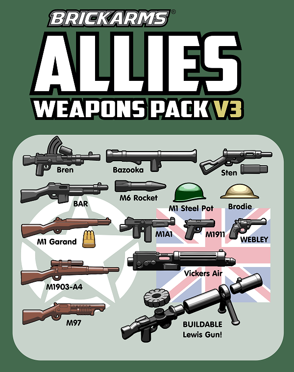 Weapon Pack Heavy Weapons Military Army Weapons and Accessories Compatible with Lego Minifigures