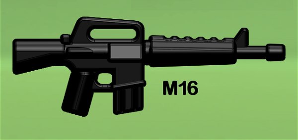 Black M16A1 Assault Rifle for LEGO army military brick minifigures