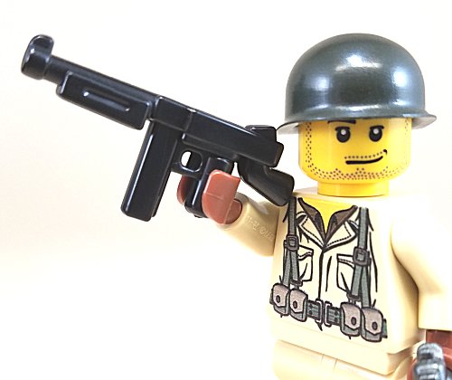BrickArms Black M1A1 v2 SMG Weapons for Brick Minifigures 