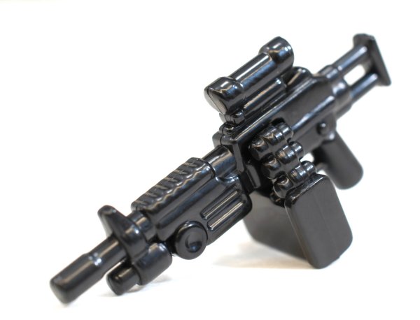 SIDAN Black M249 SAW Machine Gun Weapons for Brick Minifigures 
