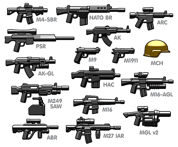 2x 10gram packs Swords & Accessories 40+ pieces Minifigure Guns 