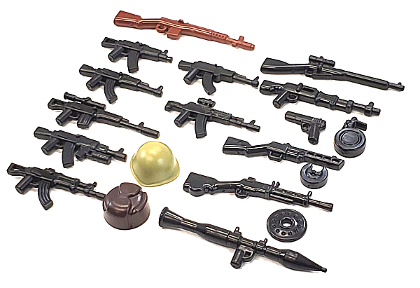 Russian Guns Lot Scale 2" Custom Arms pack compatible with LEGO® Minifigure 