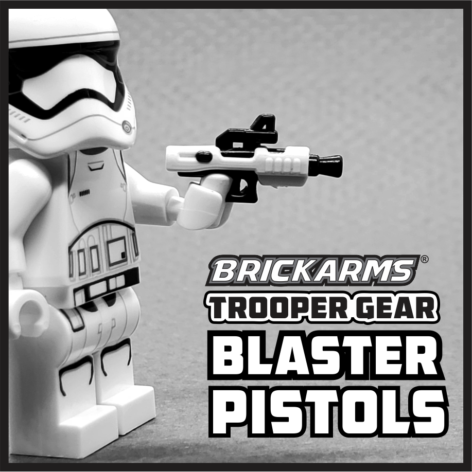 BrickArms Trooper Gear Blaster Pistols x2 Weapons for Brick Minifigures 