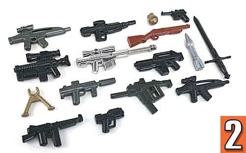 BRICKARMS Value Pack #2 Weapon Pack w/ Random CHROME for  Minifigures NEW 