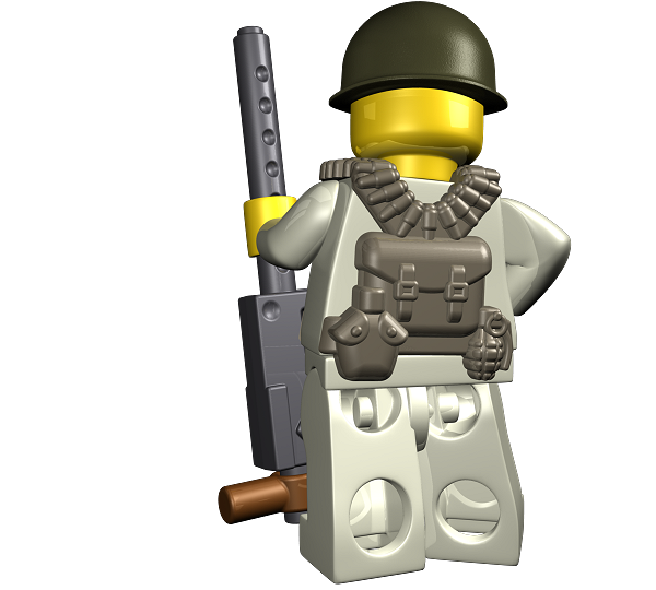 BrickArms US Gunner Pack for WWII Minifigures M1919 Helmet Vest